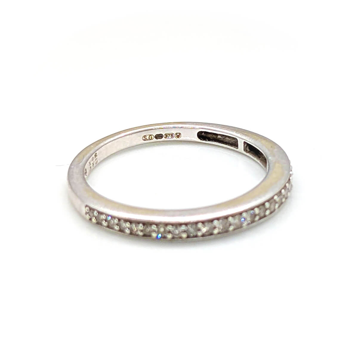 9ct White Gold Half Eternity Diamond Ring