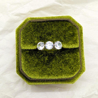 9ct Yellow Gold Trilogy Ring with White Topaz