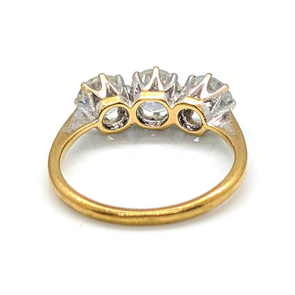 9ct Yellow Gold Trilogy Ring with White Topaz