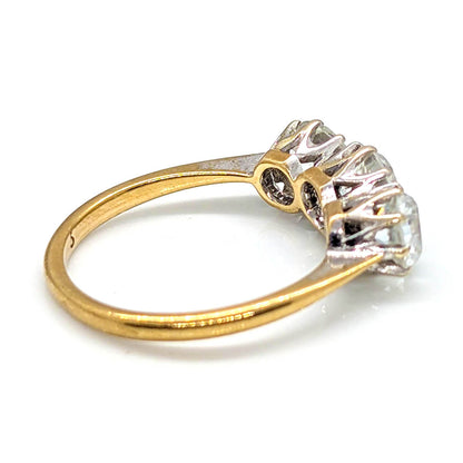 9ct Yellow Gold Trilogy Ring with White Topaz